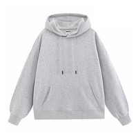 Sweat à capuche haut de gamme 360g pour homme, couleur unie, coupe ample, manches longues, style simple, beige élégant