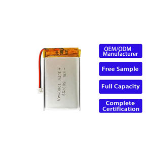 얇은 충전식 리튬 폴리머 리포 배터리 3.7V 503759 1200mAh 리튬 파우치 셀 (헤드폰, 스마트워치, 웨어러블 기기용) - Product Image 1