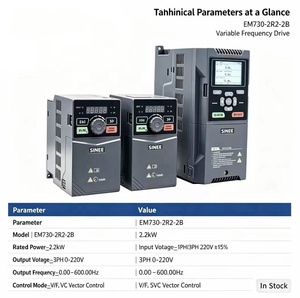 SINEE EM730-2R2-2B 2.2kW 220V ไดรฟ์ปรับความถี่แบบ VFD สำหรับมอเตอร์เฟสเดียวเป็นสามเฟส 10A 50 ° อินเวอร์เตอร์แบบ C Vector สำหรับมอเตอร์ AC - Product Image 2