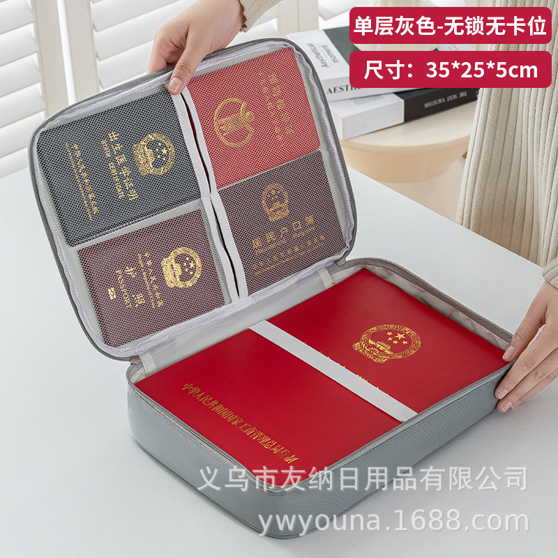 Beige - [3-ply] PU material, with lock and card slots
