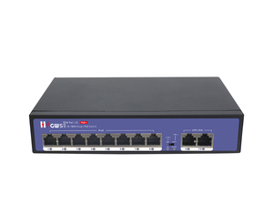 สวิตช์ PoE อัจฉริยะ IEEE 802.3 Af/At 10/100M 10 พอร์ต รองรับ AI  ระยะส่งสัญญาณไกล 250 เมตร พร้อมฟังก์ชันแยก VLAN พอร์ต - Product Image 1