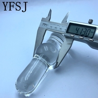 YFSJ Borosilicate Glass Anal Prostate SPOT Massager Sex Toy Medicine Hammer Model untuk Wanita Pria (Transparan 129x41.5mm 254.5g)