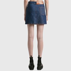 新ファッション 夏 ハイウエスト ミニ ラップ ショートジーンズ プリント デニム ミニスカート 若い女の子向け アウトドアウェア - Product Image 4