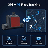 Dash Cam Streaming Langsung 4G Dual Channel 1080P Pelacakan GPS Penglihatan Malam Rekaman Berulang Peringatan SOS Perekam Video DVR Mobil Armada
