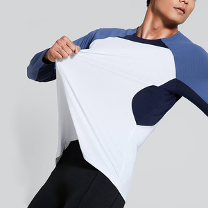 Camiseta de manga larga para hombre de otoño e invierno, entrenamiento físico de secado rápido, correr, ocio, al aire libre, estampado a juego de colores elásticos - Product Image 2