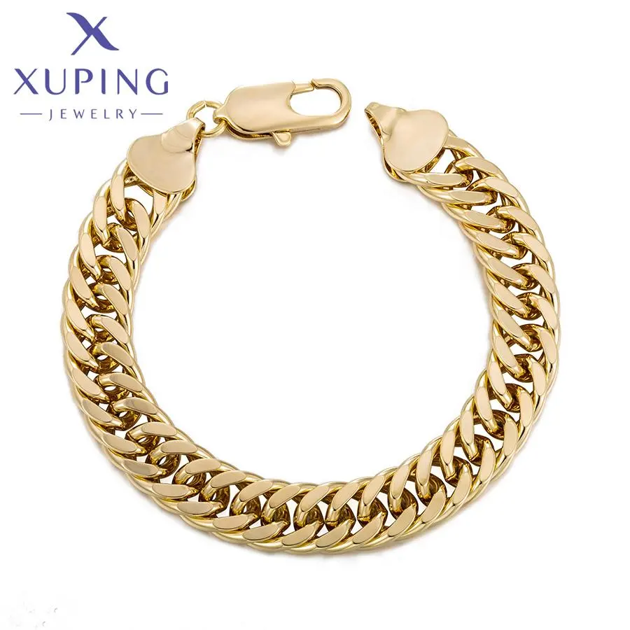 X000744698 XUPING Jewelry Wholesale Man Trendy 14K Gold Plated Copper Jewelry Fashion Jewelry Cuban Link Chain Bracelets