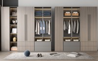 Meubles de chambre à coucher Armoire à vêtements en bois Armoire de chambre en bois pour vêtements en bois massif