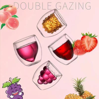 Tasse en verre à Double paroi en forme d'ananas, directement à l'usine, tasse en verre à Double paroi en forme d'ananas
