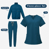 Ensemble de blouses/chemises médicales unisexe en polyester tissé ultra-doux, extensible dans les quatre sens, de qualité supérieure, avec détection d'aiguilles, pour uniforme médical et hôpital