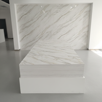 Panneau mural en PVC effet marbre, imperméable, ignifuge, anti-UV, haute brillance, résistant aux intempéries, moderne, insonorisant, pour décoration extérieure