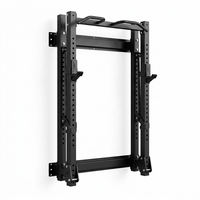 Rack de squat mural en acier pliable, barre de traction, rack d'entraînement fonctionnel multi-stations, cage de musculation Smith