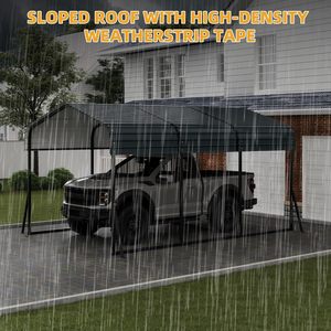Abri de voiture en métal, 10x15 pieds, auvent de <span class=keywords><strong>carport</strong></span> extérieur, abri de voiture de garage robuste, protection contre le soleil pour SUV, camion, bateaux - Product Image 6