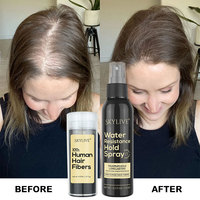 Spray de Fibra Capilar de Cabello Humano Real al por Mayor, Fijación Duradera, Resistente al Agua, Spray de Fibra para Peinar el Cabello