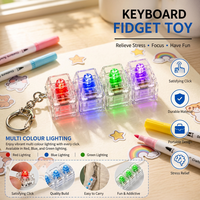 Porte-clés lumineux anti-stress avec lumières LED colorées, jouet pour enfants et adultes, en plastique.