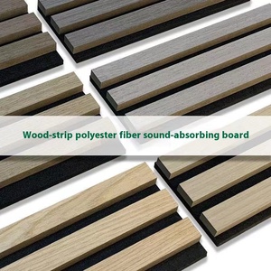 Fabrieks Directe Verkoop 100% Polyestervezel Houtrooster 600*2400*21Mm Geluidsabsorberend Decoratief Wandpaneel - Product Image 3