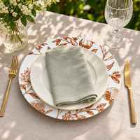 Assiettes de présentation durables de 13 pouces, motif oiseaux et grenades en cuivre, pour fêtes en plein air, mariages et banquets