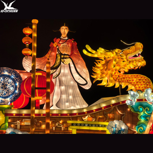 Lanterne Cinesi Giganti in Tessuto di Seta, Fatte a Mano per Mostre ed Esposizioni di Capodanno, dalla Fabbrica di Lanterne di Zigong - Product Image 5