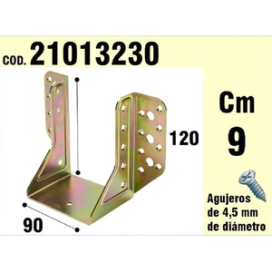 Supporto in legno per ali esterne, bichromato, 90 mm. - Product Image 1
