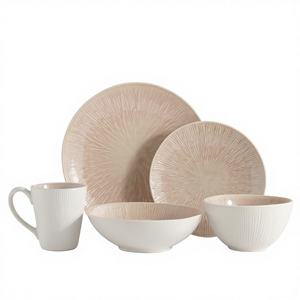 ชุดอาหารเซรามิกแบบพกพา 16 ชิ้น - ใช้ซ้ำได้และปลอดภัยสำหรับเครื่องล้างจาน ประกอบด้วยจาน ชาม และอื่นๆ - Product Image 1
