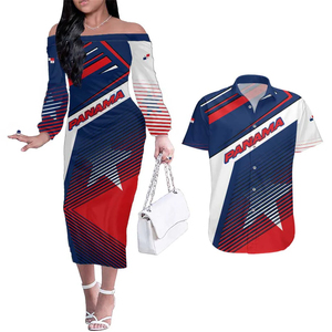 2025 nueva moda pareja <span class=keywords><strong>Ropa</strong></span> a juego de manga larga <span class=keywords><strong>Ropa</strong></span> De Mujer Panamá pareja traje camisa y vestido - Product Image 5