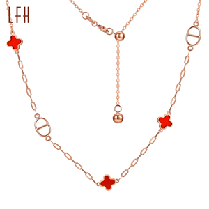 Oro puro de 18K de doble cara, trébol de 4 hojas y nariz de cerdo, collares personalizados de oro real, joyería de oro real de 18K - Product Image 1