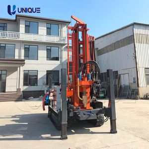 Nouvelle plateforme de forage de puits d'eau chinoise UNIQUE, profondeur 200m, 260m, 300m, composants diesel (engrenages/boîte de vitesses/moteur/pompe), tension 380V, à vendre - Product Image 1