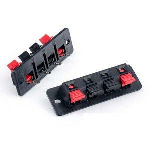 Cantell Tamaño 64X19.5mm 4Pin <span class=keywords><strong>Clip</strong></span> de resorte Placa de terminales de altavoz 4 puertos <span class=keywords><strong>Binding</strong></span> Post Connector Socket - Product Image 1