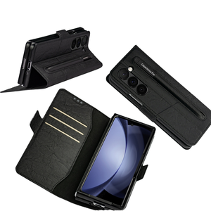 Portefeuille mince en cuir de luxe accessoires de téléphone portable étui antichoc pour <span class=keywords><strong>Samsung</strong></span> Fold 7 6 5 <span class=keywords><strong>4</strong></span> 3 2 étui de téléphone portable - Product Image 1