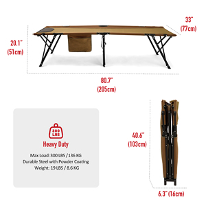 Sunnyfeel Gấp cũi cắm trại, di động và nhỏ gọn, nặng nhiệm vụ giường trại cho ngoài trời, du lịch, đi bộ đường dài, và sử dụng khẩn cấp - Product Image 2