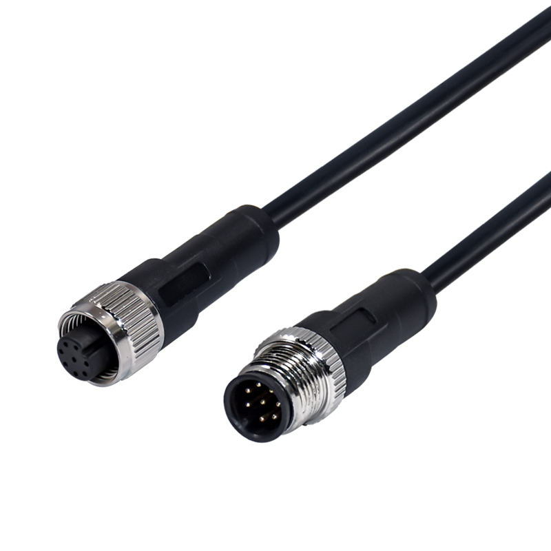 Angled Straight M12 Waterproof Connector Male To Male A B D Coded Pa66 Screw