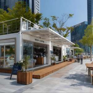 Cosses commerciales modulaires urbaines Espaces <span class=keywords><strong>de</strong></span> vente au détail et <span class=keywords><strong>de</strong></span> café transparents Design contemporain pour les rues et les hôpitaux <span class=keywords><strong>de</strong></span> la ville Conteneurs fabriqués - Product Image 3