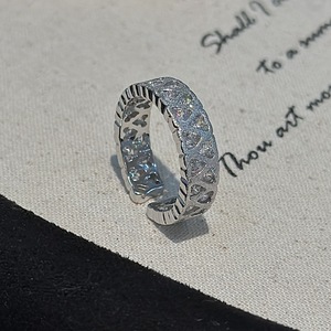Bague en argent pur S925 brossé en forme de cœur, romantique, vintage, plaquée or 18 carats, incrustée de zircon ouvert, design simple et original - Product Image 5