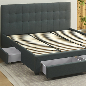 Modern Minimalist Fabric King Size <b>Bed</b> High-end Bedroom Elegant Soft Queen Size <b>Bed</b> with Storage Drawers - Product Image 5