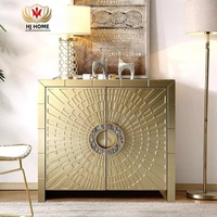 HJ Home Jonathan Adler Talitha Console 2 portes & poitrine incrustation d'os & laiton. Armoire et buffet de revêtement