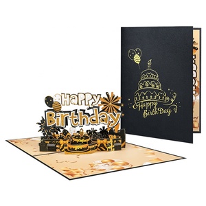 Tarjeta emergente <span class=keywords><strong>de</strong></span> Feliz Cumpleaños <span class=keywords><strong>de</strong></span> oro negro RTS para novio Tarjeta <span class=keywords><strong>de</strong></span> <span class=keywords><strong>pastel</strong></span> <span class=keywords><strong>de</strong></span> cumpleaños tridimensional Tarjeta <span class=keywords><strong>de</strong></span> bendición hecha a mano tallada en 3D - Product Image 1