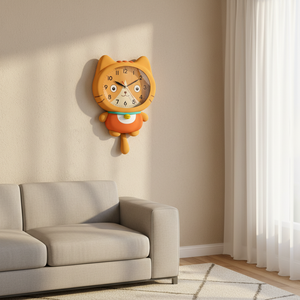 <span class=keywords><strong>Orologio</strong></span> da Parete a Forma di <span class=keywords><strong>Gatto</strong></span> Cartoon, Design Minimalista <span class=keywords><strong>con</strong></span> Coda Oscillante, per Ufficio, Casa, Decorazione, Uso Bambini - Product Image 1
