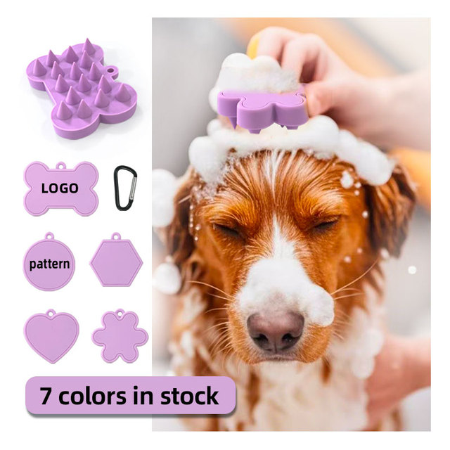 Dogs Grooming Brush Premium Soft Silicone Pet Bath Brushes with Comb for Wet Dry Long Short Haired Cats Massaging Desheddings