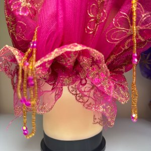 Nouveauté 2026 : Hijabs en coton à motifs floraux, Turban de luxe pour femme de Dubaï, Chapeau brodé en dentelle, Foulard à pampilles et perles fait main, Respirant toutes saisons - Product Image 4