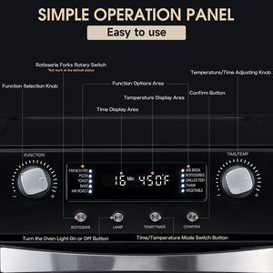 Roestvrijstalen Behuizing Elektrische Lucht Friteuse <span class=keywords><strong>Oven</strong></span> Met 23l Capaciteit Antiaanbaklaag Multifunctioneel Voor Huishoudelijk Gebruik - Product Image 6
