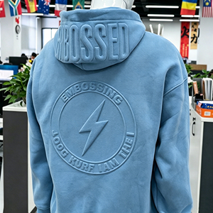 Wholesale Unisex Heavyweight Fleece Oversized 3D Embossed Hoodie with Custom Logo Streetwear Essential <b>Pullover</b> Hoodie for <b>Men</b> - Product Image 1