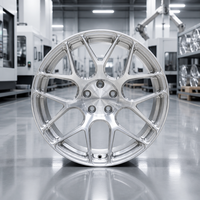 Jantes en alliage d'aluminium forgé argenté brossé 5x130 multi-branches compatibles BMW M3 Porsche 911 Turbo S Cayman GT4
