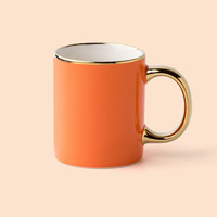 Tasses à café en porcelaine de style luxe Ceranva Capacité de 350ml avec poignée en or Couleurs personnalisées pour les ventes en ligne