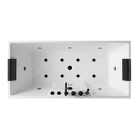 Baignoire autoportante moderne en acrylique à immersion profonde, surface facile à nettoyer, avec trop-plein, pour hôtels, appartements et salles de bain résidentielles