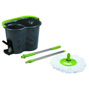 Hộ gia đình ướt và khô chân đạp quay lau bộ với xô nhựa và sợi nhỏ refill cho sàn làm sạch - Product Image 2