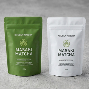 Sac <span class=keywords><strong>d</strong></span>'emballage alimentaire personnalisé avec fermeture éclair, vert café, thé matcha, poudre de fruits secs, sac debout avec fermeture éclair <span class=keywords><strong>pour</strong></span> collation, thé - Product Image 5