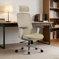 Chaise de bureau ergonomique à hauteur réglable avec support lombaire en mousse à mémoire de forme 2D, accoudoirs en PU et base pivotante pour usage domestique ou professionnel