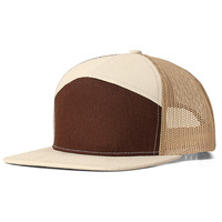Hoge kwaliteit petten heren dames effen op maat bedrukt 7 panelen geborduurd platte klep logo Richardson 168 lederen patch snapback