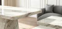 Table à manger rectangulaire moderne de luxe en pierre frittée, aspect marbre, base conique stable, mobilier pour la maison et les restaurants, OEM ODM disponible