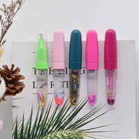 Dessin animé personnalisé mignon paillettes 3D flotteur en plastique éclairage LED stylo à bille liquide 1.0mm sport corps Logo impression cadeau publicitaire
