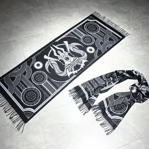 따뜻한 부드러운 200 70cm 블랙 캐시미어 인쇄 디자인 다른 스카프 숄 고품질 사용자 정의 pashmina